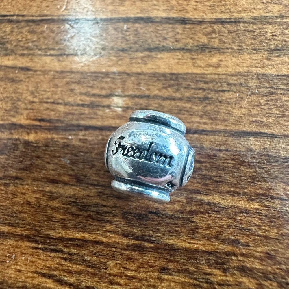 Silver Freedom Charm Bead